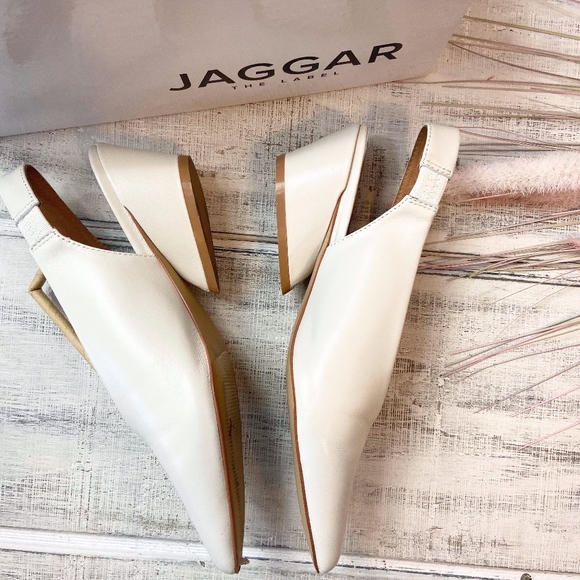 Jaggar The Label Aim Leather Slingback In Ivory - Picture 4 of 7